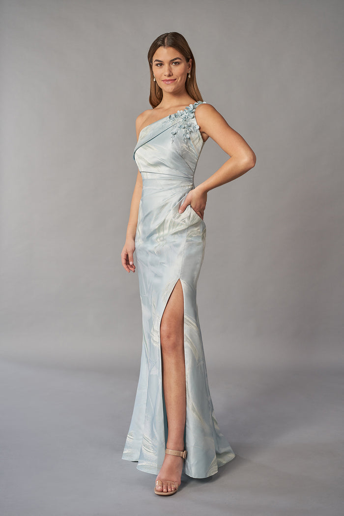 Jade Couture K268051X One Shoulder Frances Jacquard Gown