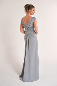 Jade Couture K278063 Boat Neck Cap Sleeve Crepe Back Charmeuse