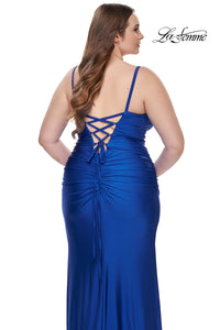 La Femme 31632 Straight Jersey Surplice Dress