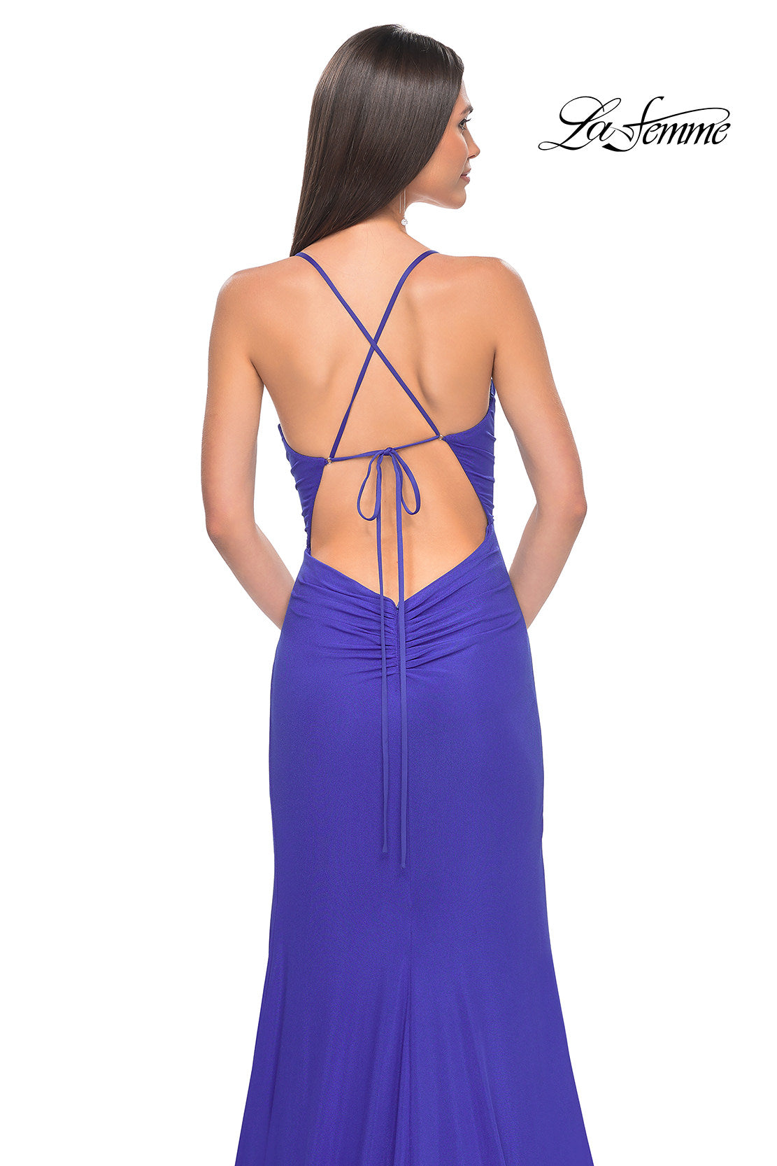 La Femme 31151 Corset Dress with Slit