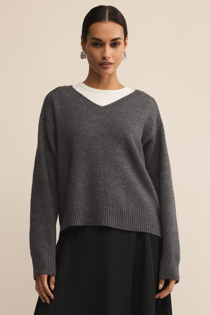 Eloise Sweater | Charcoal Heather, Natural Heather