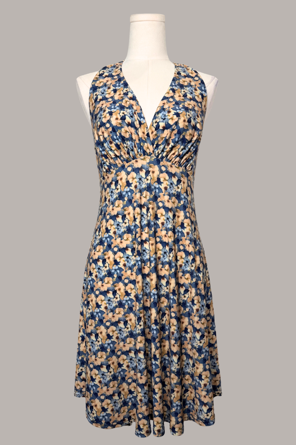 Short Halter Jersey Dress | Red/Pink, Blue/Yellow Floral