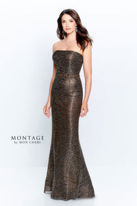 Montage 120902  Stretch Metallic Fit & Flare With Beaded Waist