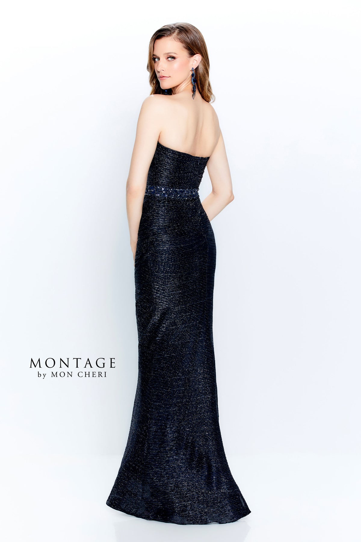Montage 120902  Stretch Metallic Fit & Flare With Beaded Waist