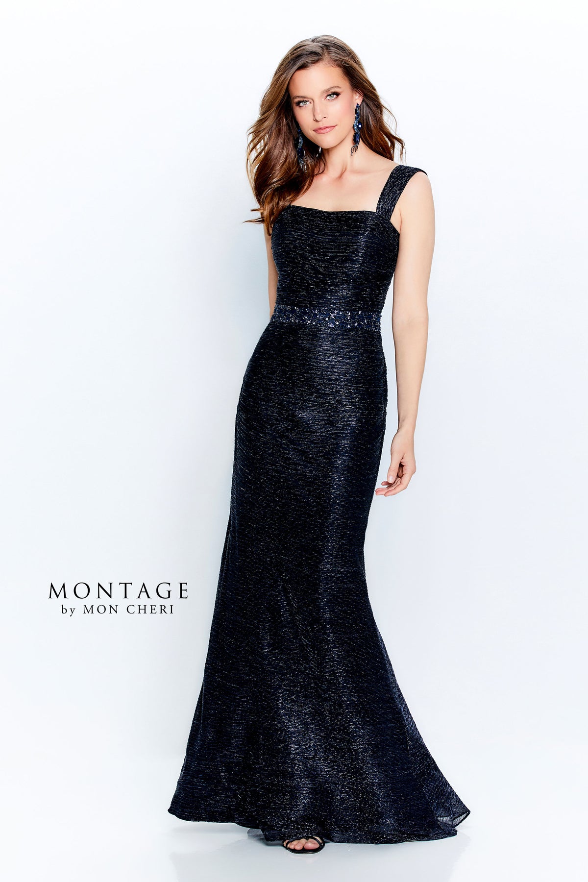 Montage 120902  Stretch Metallic Fit & Flare With Beaded Waist