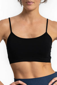 Spaghetti Strap Bra | Black, Tan