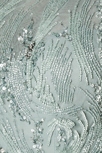 Montage 221965 Scoop Neck Fit & Flare Sequin Gown With Belt