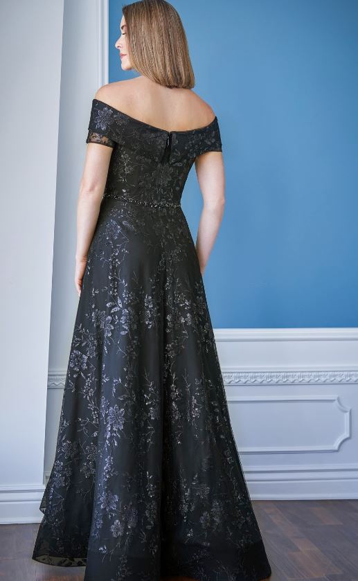 Jasmine 228056 Off The Shoulder Full Anita Sequin Gown