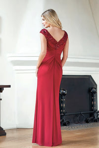 Jade Couture J215061 V-Neck Stretch Illusion with Sequin Lace
