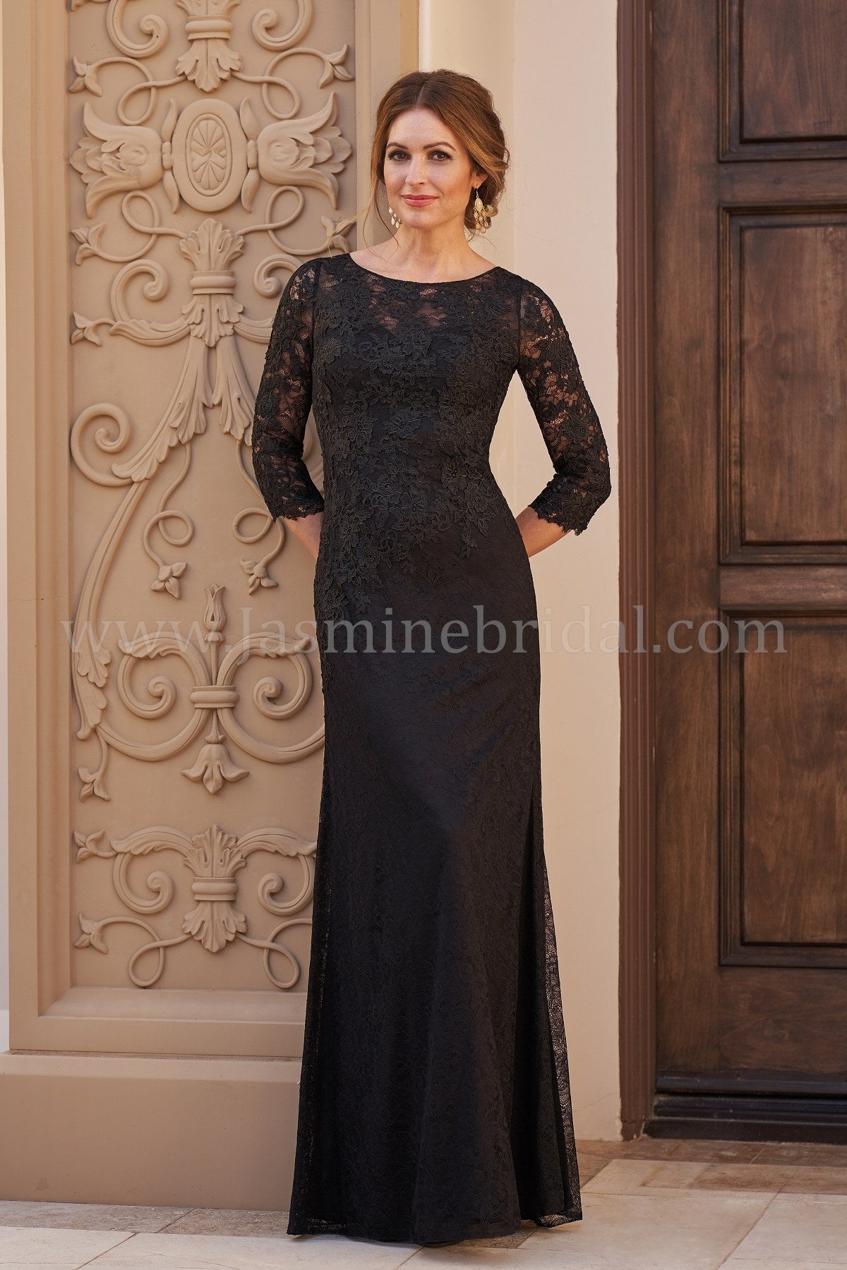 Jade Couture K208060U Boat Neckline Lace with Stretch Lining MOB Dress